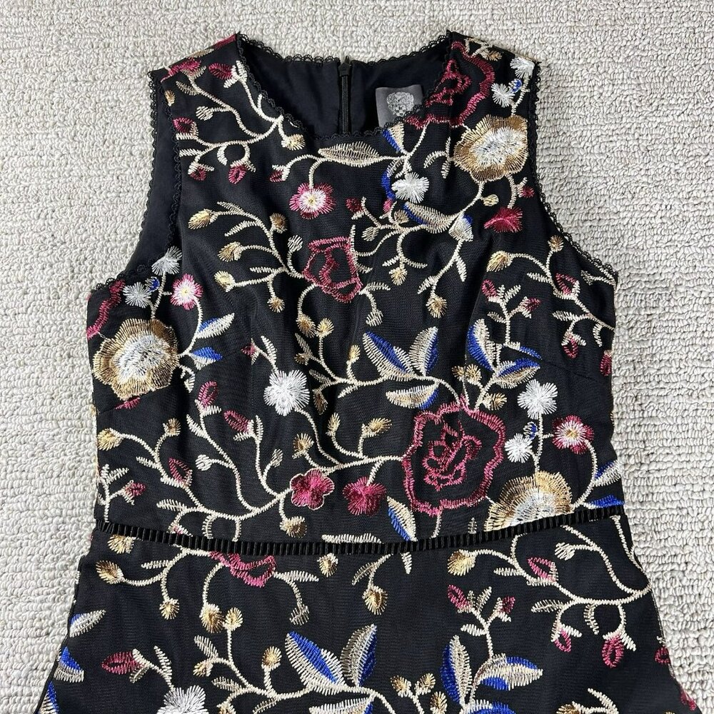 Vince Camuto Sleeveless Colorful Floral Dress Black Women’s Size 4 - Picture 10 of 16